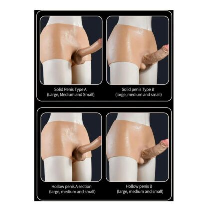 Giyilebilir Silikon Gerçekçi Dildo Pantolon Orta Boy Boş Strapon