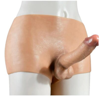 Giyilebilir Silikon Gerçekçi Dildo Pantolon Orta Boy Boş Strapon - Görsel 4