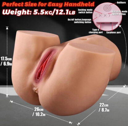 Premium Sucking Masturbator Olga - İleri Geri Hareketli Emişli Anal Vajina Girişli Sesli Suni Kalça Titreşimli Vajina - Görsel 3