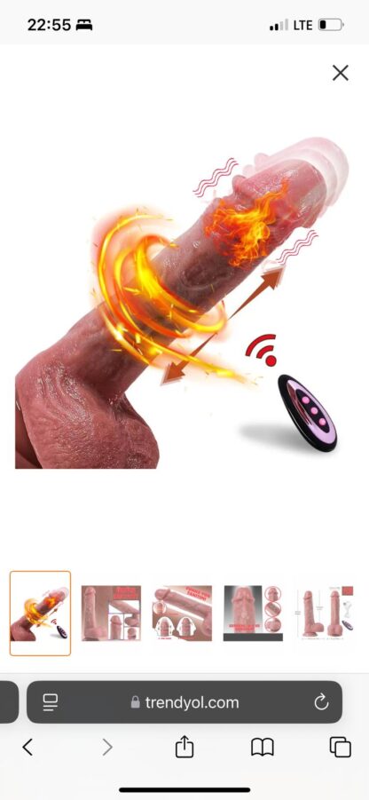 Rotasyonlu Isıtmalı Ileri Geri Hareketli Damarlı Yapıda Çift Katmanlı 24 Cm Penis Vibratör - Görsel 10