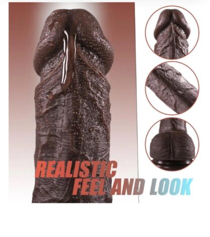 Rotasyonlu Isıtmalı Ileri Geri Hareketli Damarlı Yapıda Çift Katmanlı 24 Cm Penis Vibratör - Görsel 4
